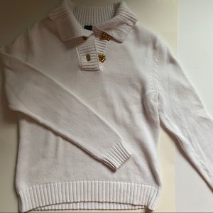 Vintage White Cotton Lauren Jeans Pullover Sweater